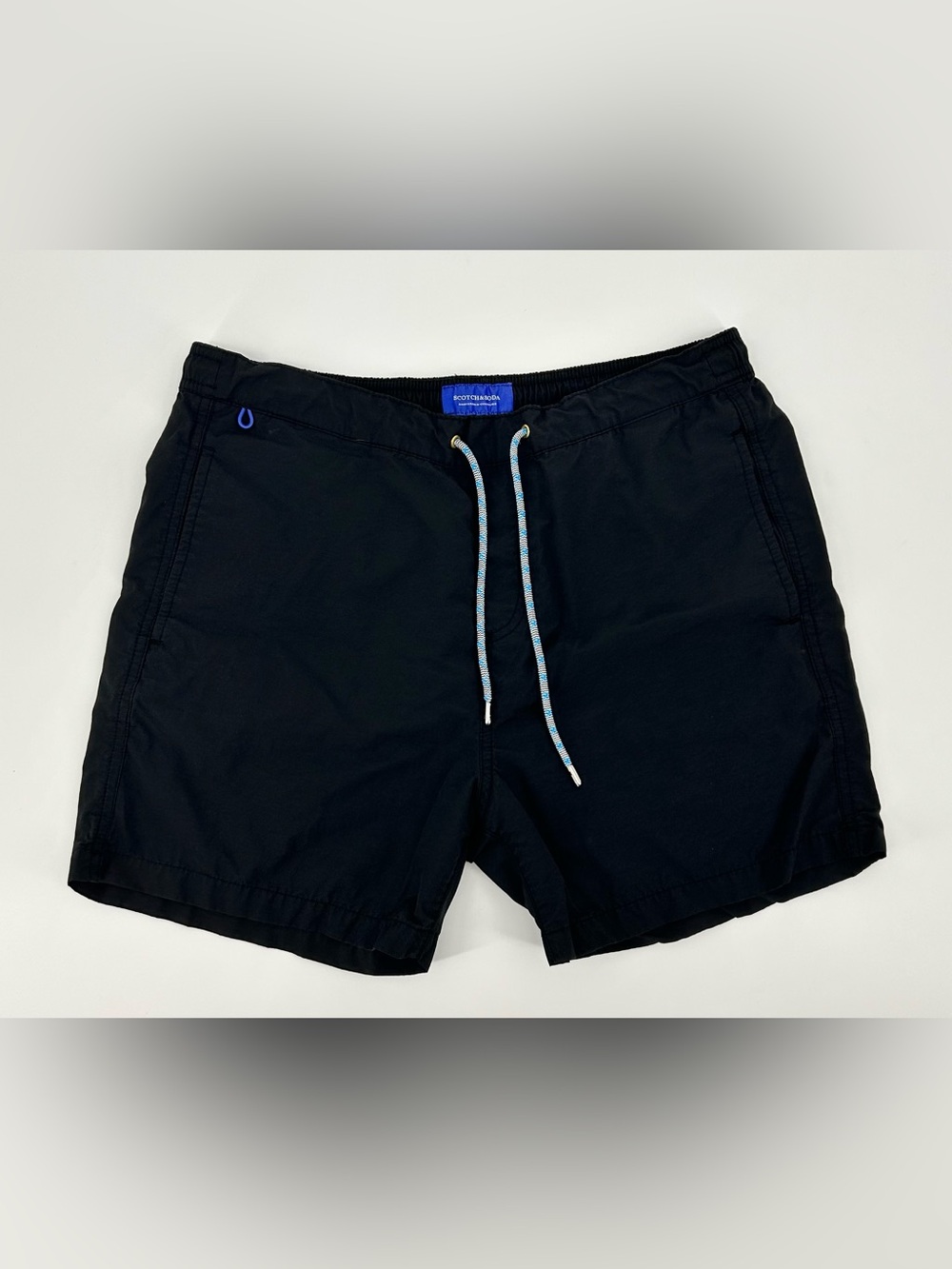 Men’s Scotch and Soda swim trunks lined black size medium 4” inseam short